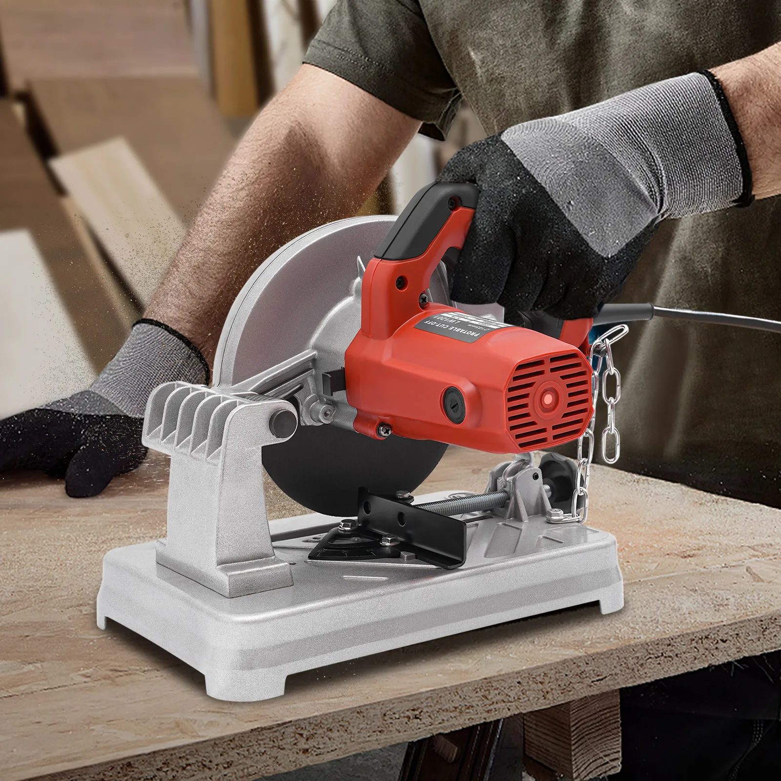 1200 W 5200 U/min 7-Zoll-Profilschneidemaschine mit mehreren Attributen, verstellbar zum Schneiden von Holz, Stahl, Wand, Boden und Metalloberflächen – Detail 11