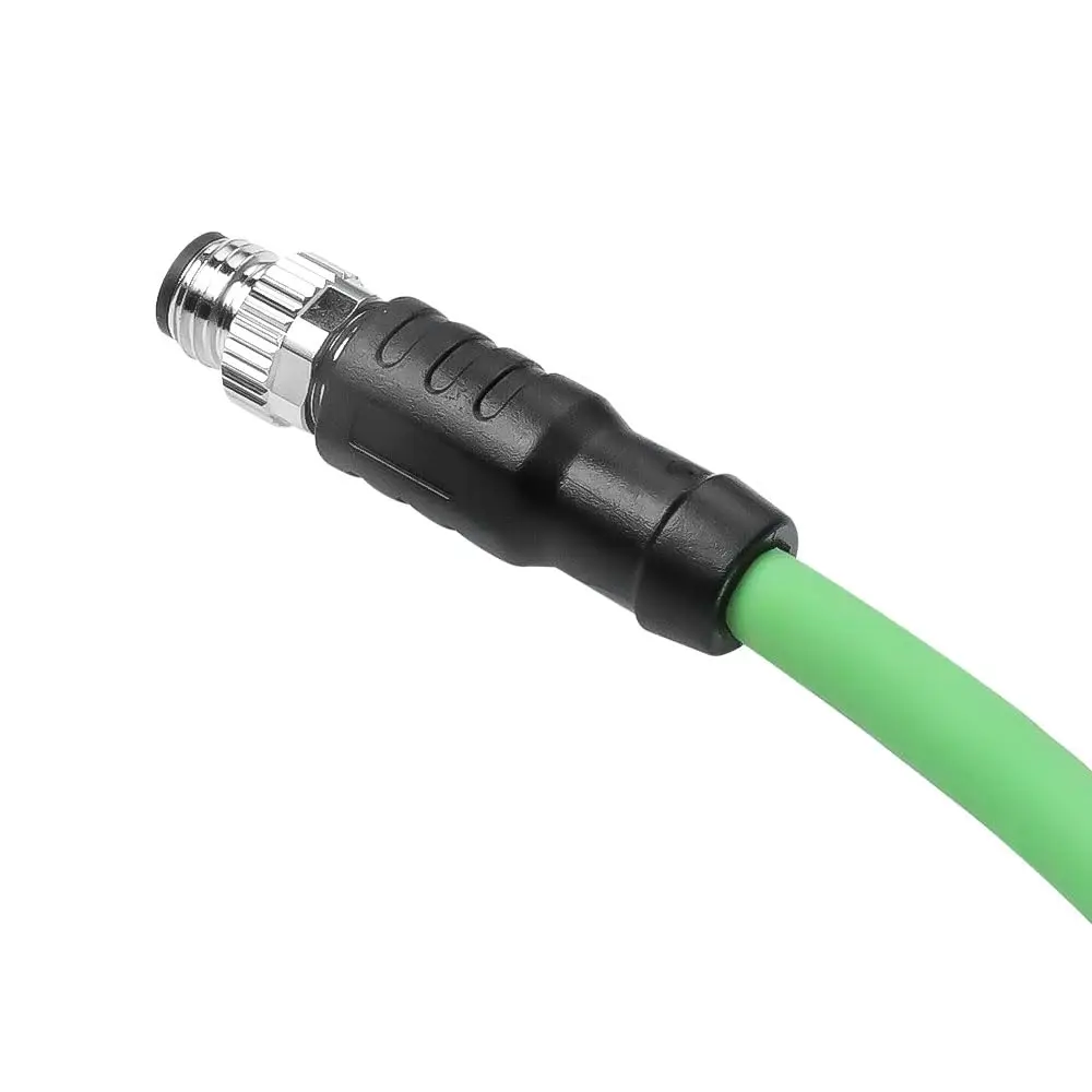 Alvin's Cables M8 A-Code 4 Pin Male-Female Shielded EtherCAT Cable 6.6ft (2m) for Beckhoff ZK1090-3132 Industrial Automation
