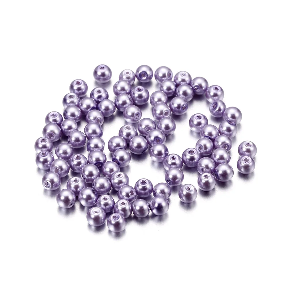 100Pcs 4/6/8mm Imitation Pearls Glass Bead Round Loose Spacer Bead for DIY Jewelry Bracelet Necklace Making Accessories