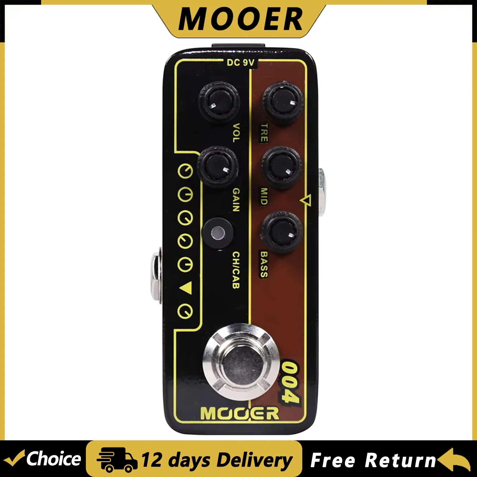 MOOER 004 Day Tripper Guitar Digital Preamp Effect Pedal 60's UK Twang Micro Pre-amp True Bypass Pedal Guitar Parts Accessories