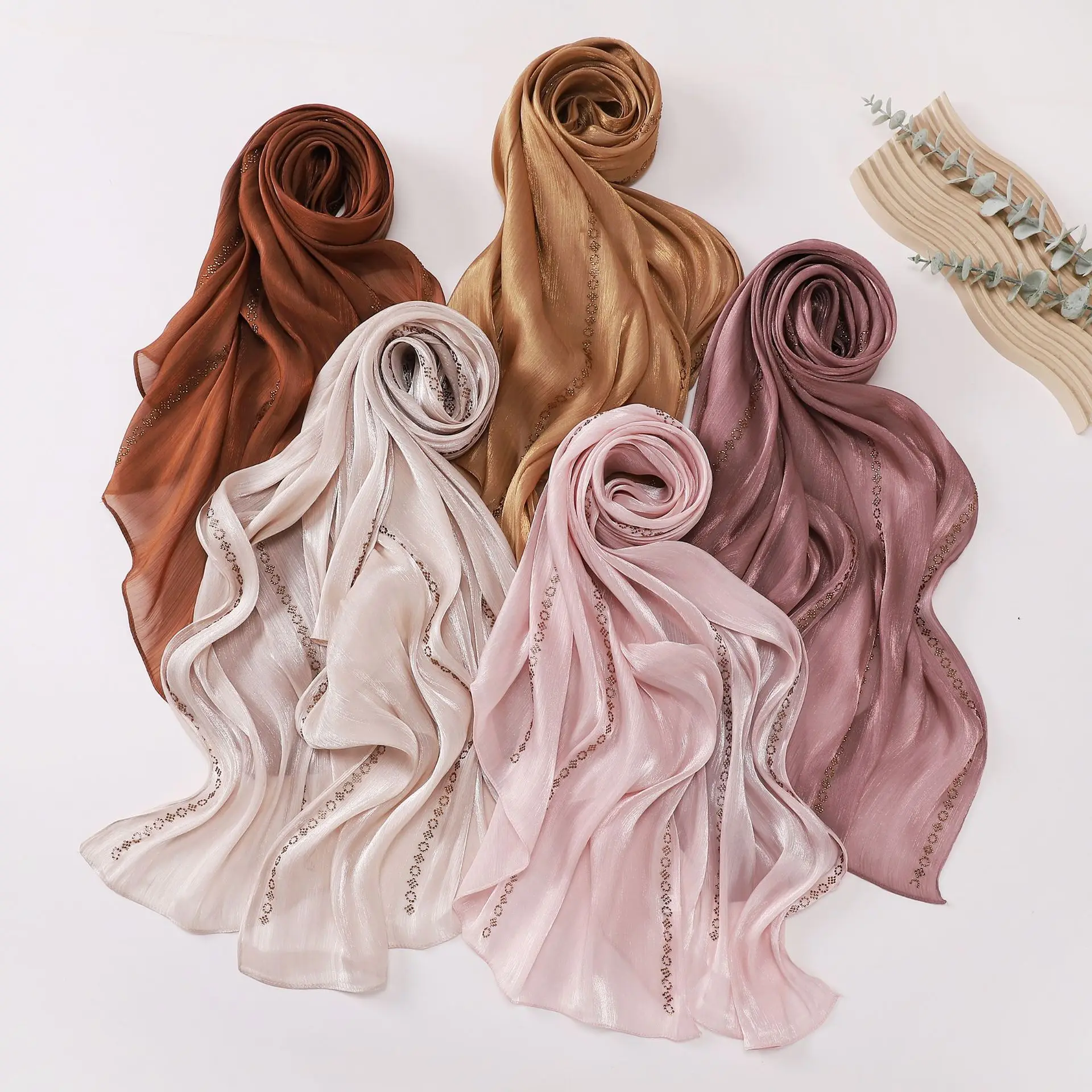 

Fashion Women Long Scarf Crepe Shimmer Shawls Wrap Muslim Hijab Turban Scarves Bandanas Headband Bufanda Foulard Turbante Mujer