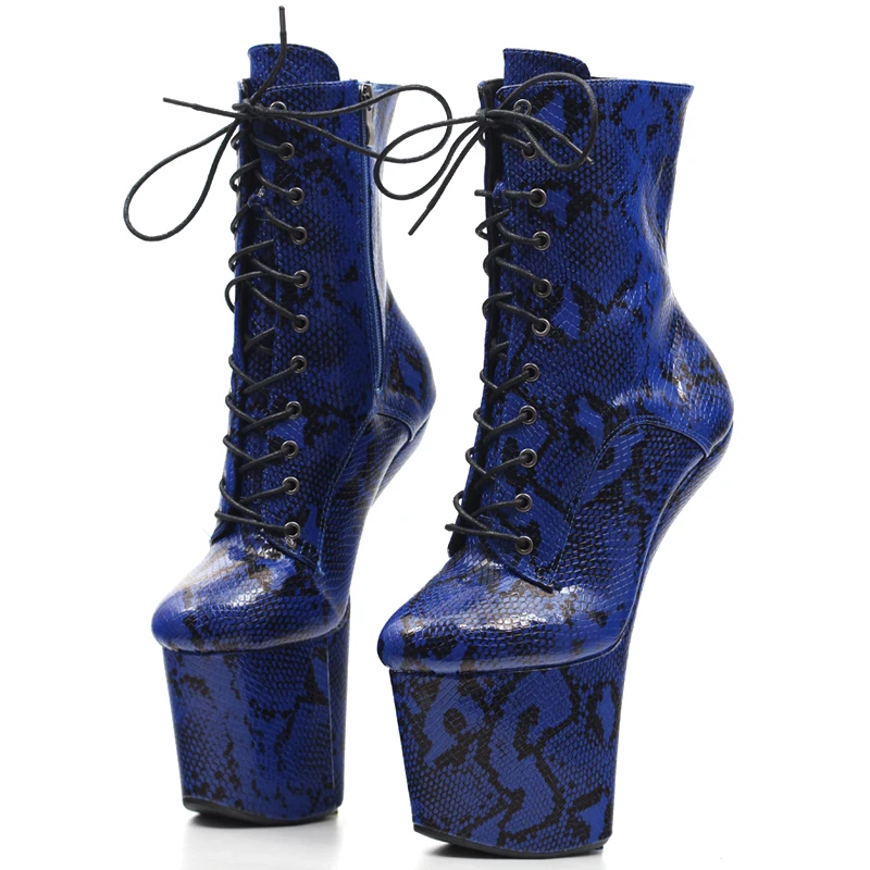 

Новинка на высоком каблуке и платформе 20 см, сексуальные ботильоны для косплея, размер 36-46