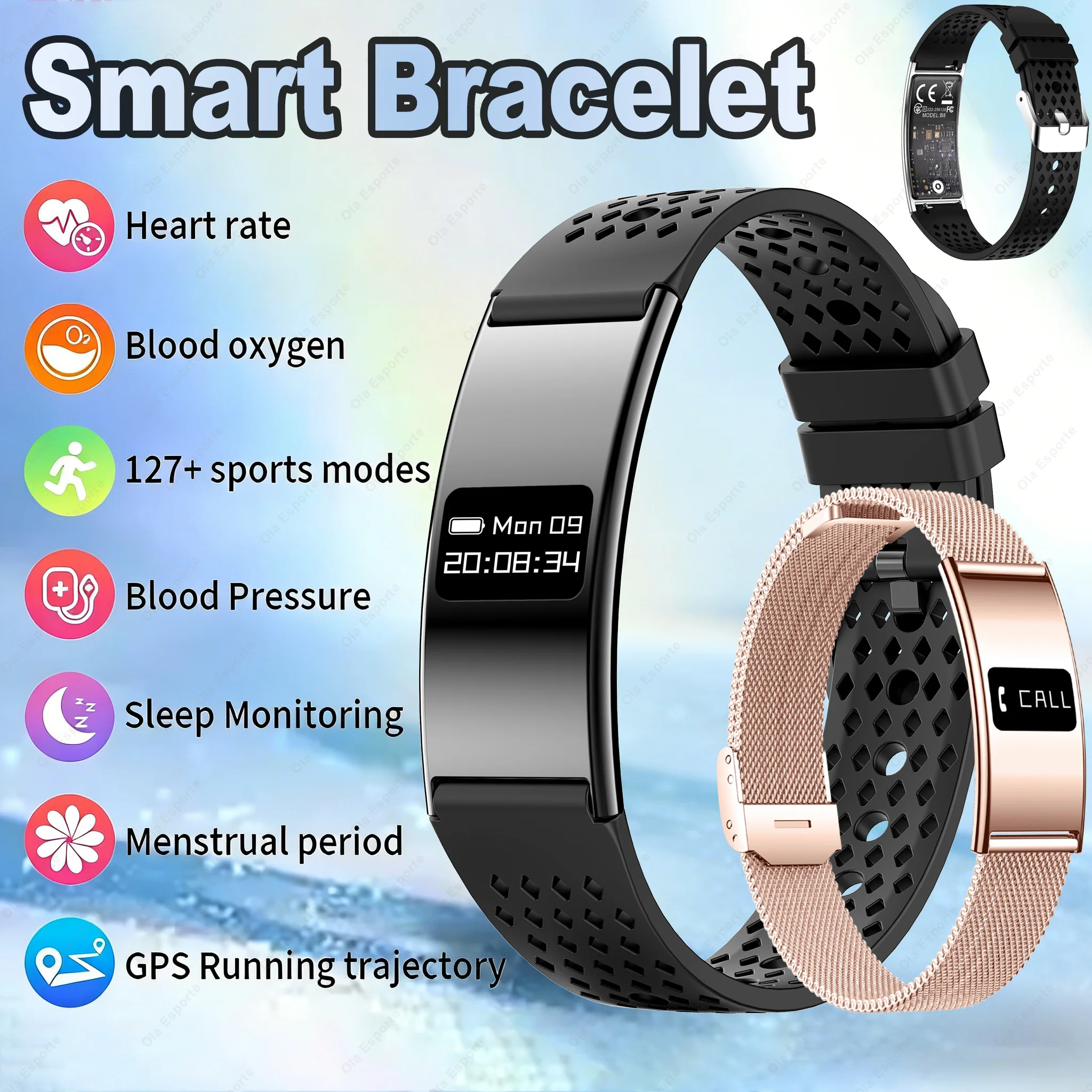 Sport compte de pas Bracelet intelligent 2026 nouveaux hommes femmes surveillance de la santé Fitness montre intelligente fréquence cardiaque surveillance du sommeil bande intelligente
