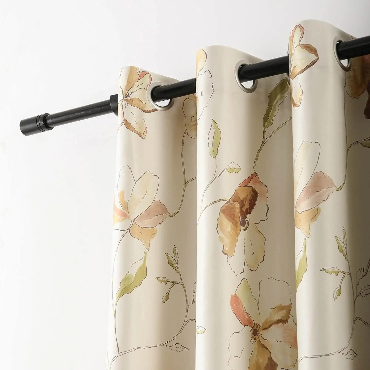

Vogol Print Curtains For Living Room, Watercolor Floral Blossoming Noise Reduction Grommet Extra Long Window Curtain Panels