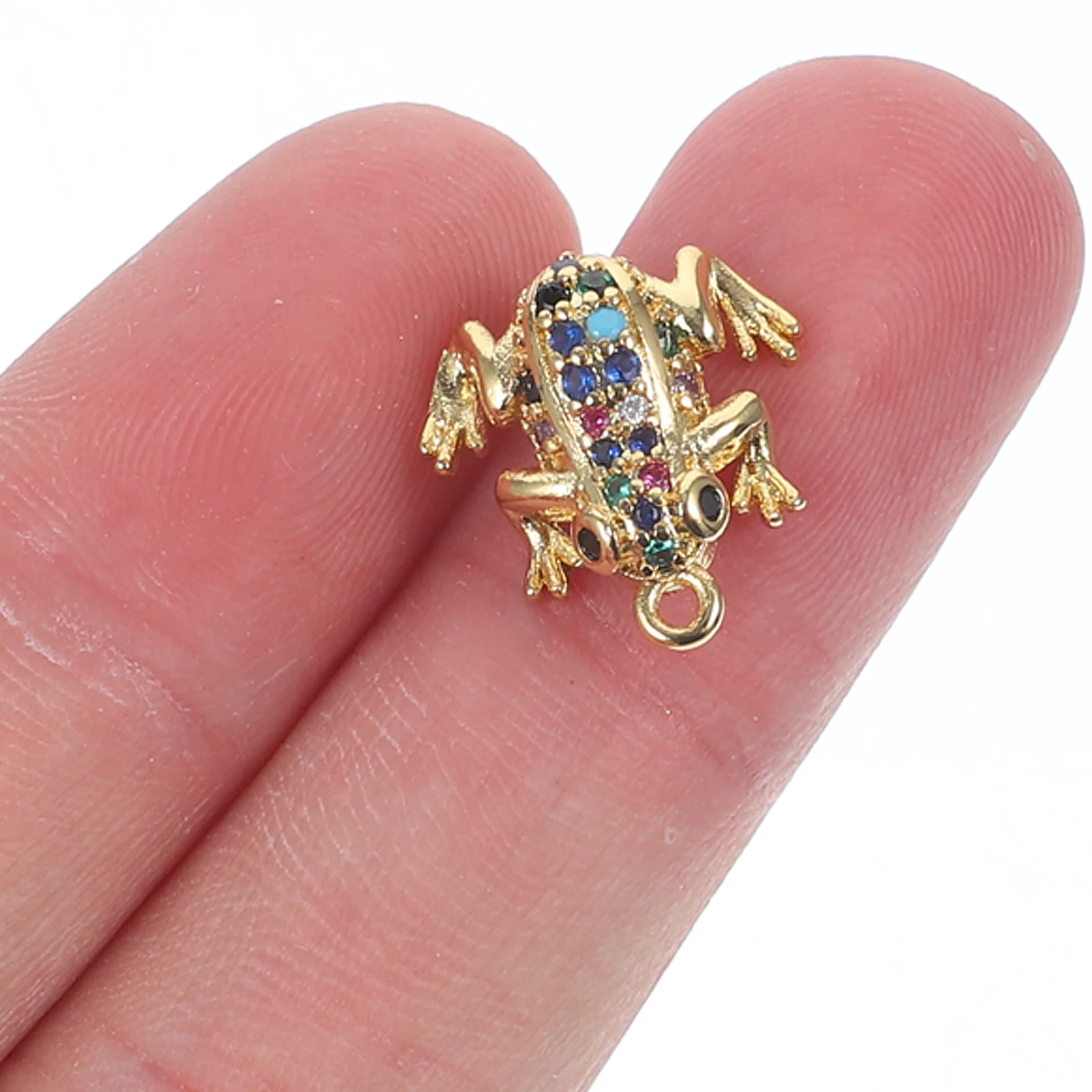 

4 Pcs Brass Frog Pendant Jewelry Making Charms Mini Animal Keychain Necklace Decor Metal Puppet Accessories