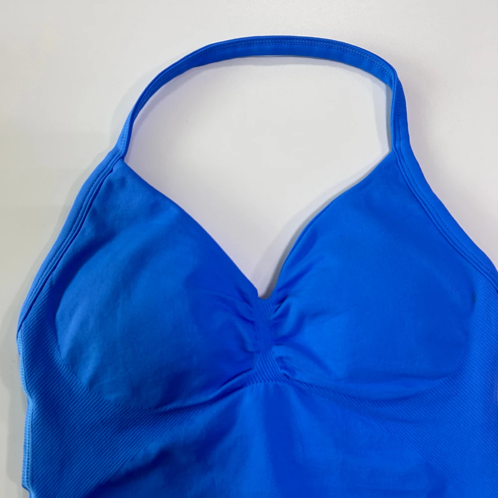 15 Colors Impact Longline Strappy Gym Top With Logo Backless Gym Clothes Women Scrunch Built-in Bra Yoga Tank Tops XS-XL image 3