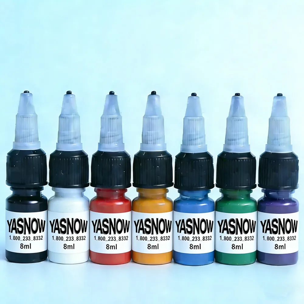 7 Colors Tattoo Pigment Ink Set Each Bottle 8ml For Tattoo Body Art With Original Basic Premium Supply