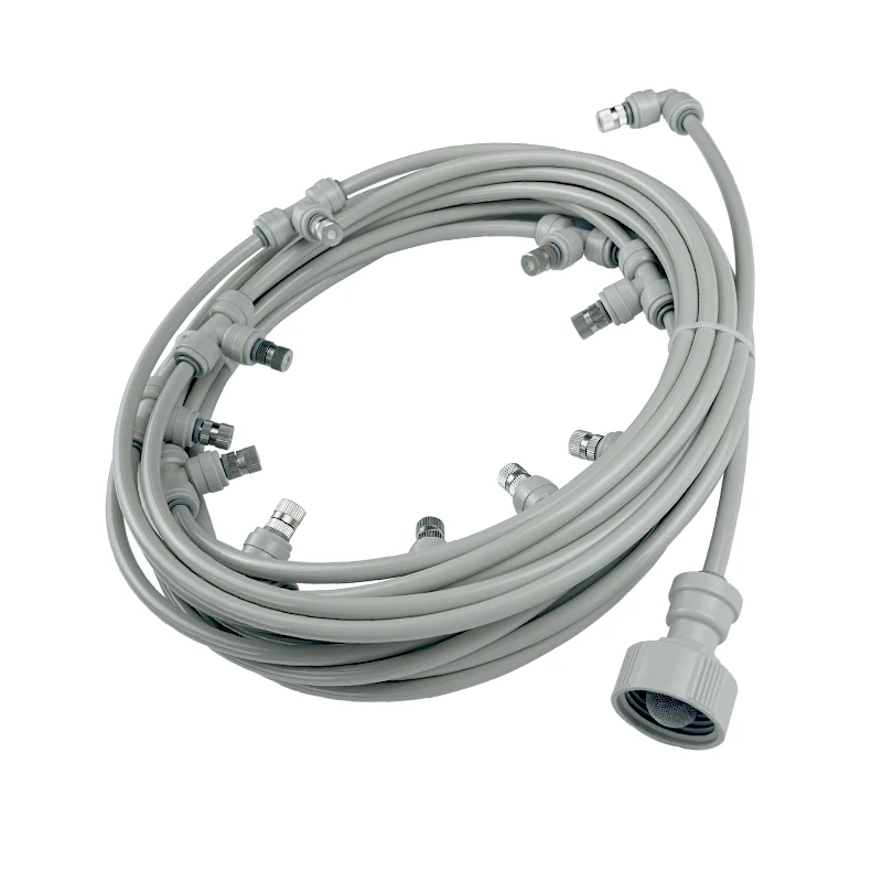 

Outdoor Garden Low Pressure Atomizing Misting Cooling System With 6MM Quick Snap Brass Nozzles 3/4'' Plastic Adapter
