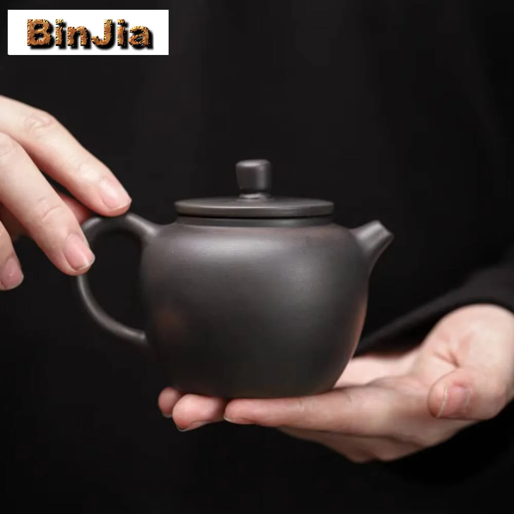 

140 мл китайский Qingxi фиолетовый керамический чайник ручной работы железный горшок для тела эстетический чайник чайник оборудование для церемонии украшения ремесло
