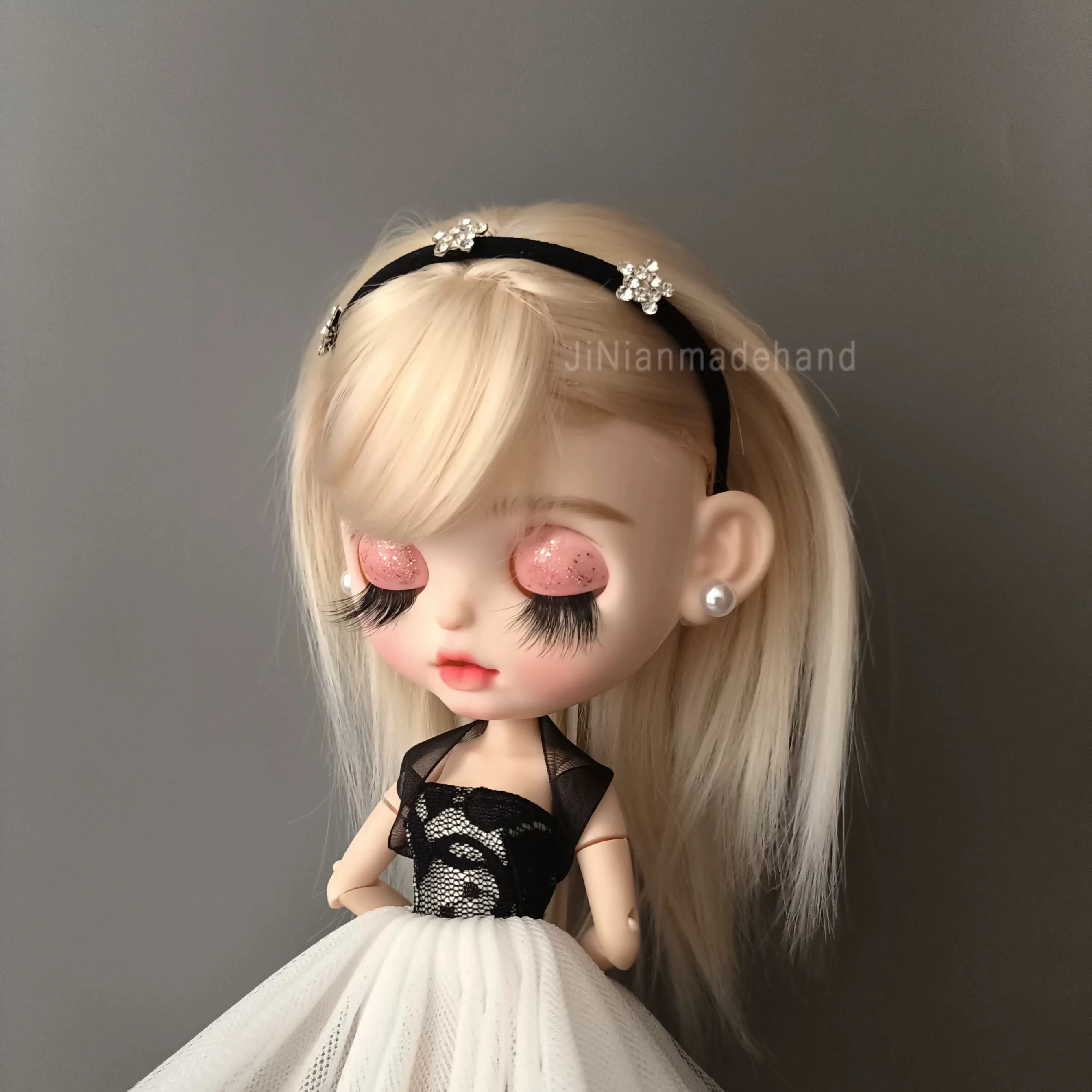 

ICY Blyth кукла, аксессуары для головных уборов, темпераментные роскошные ленты для волос с жемчугом/алманом на 19 суставов OB24, головной убор Blyth