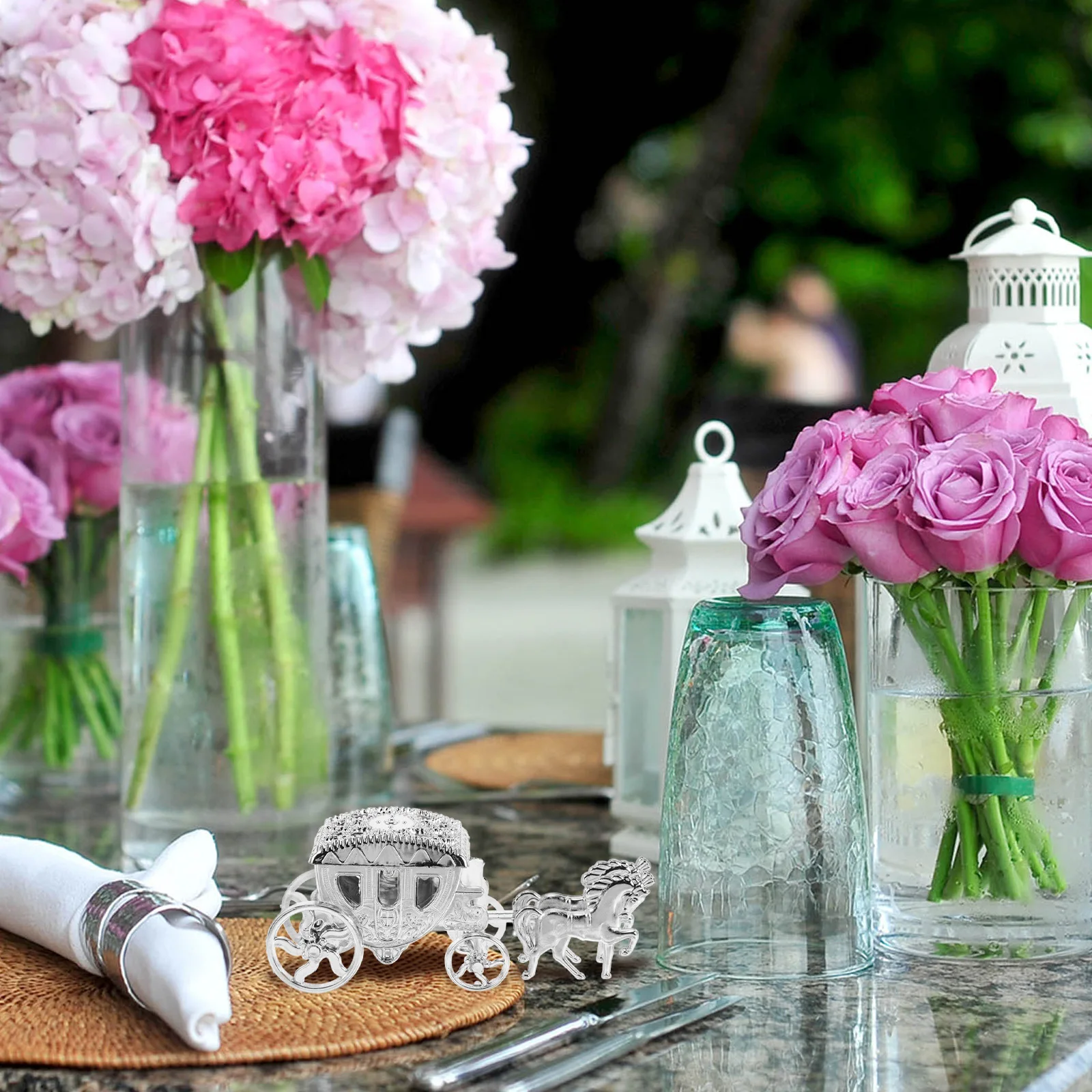 

4pcs Carriage C y Boxes Plastic Containers Cover for Party Favor Wedding Baby Shower Gifts Jewellery Box Home DIY Crafts