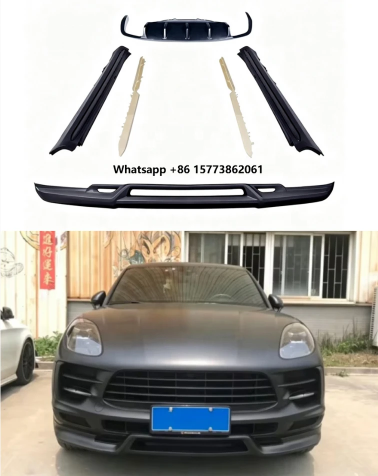 Für Macan PP Techar-t Style Umrüstkit Frontlippe Heckdiffusor Spoiler Direkt ab Werk