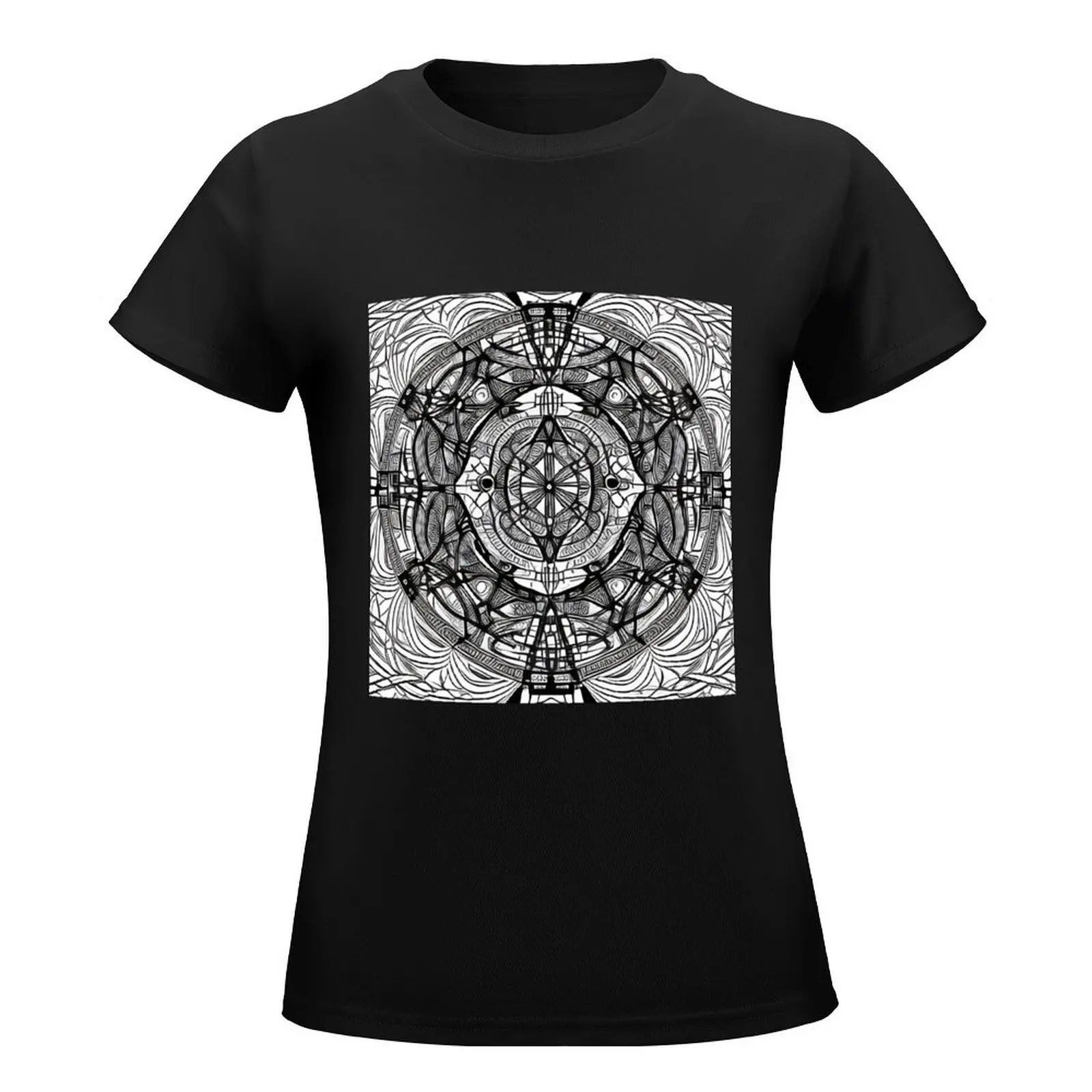 geometric mandala T-Shirt Short sleeve tee animal print luxury designer clothing Women