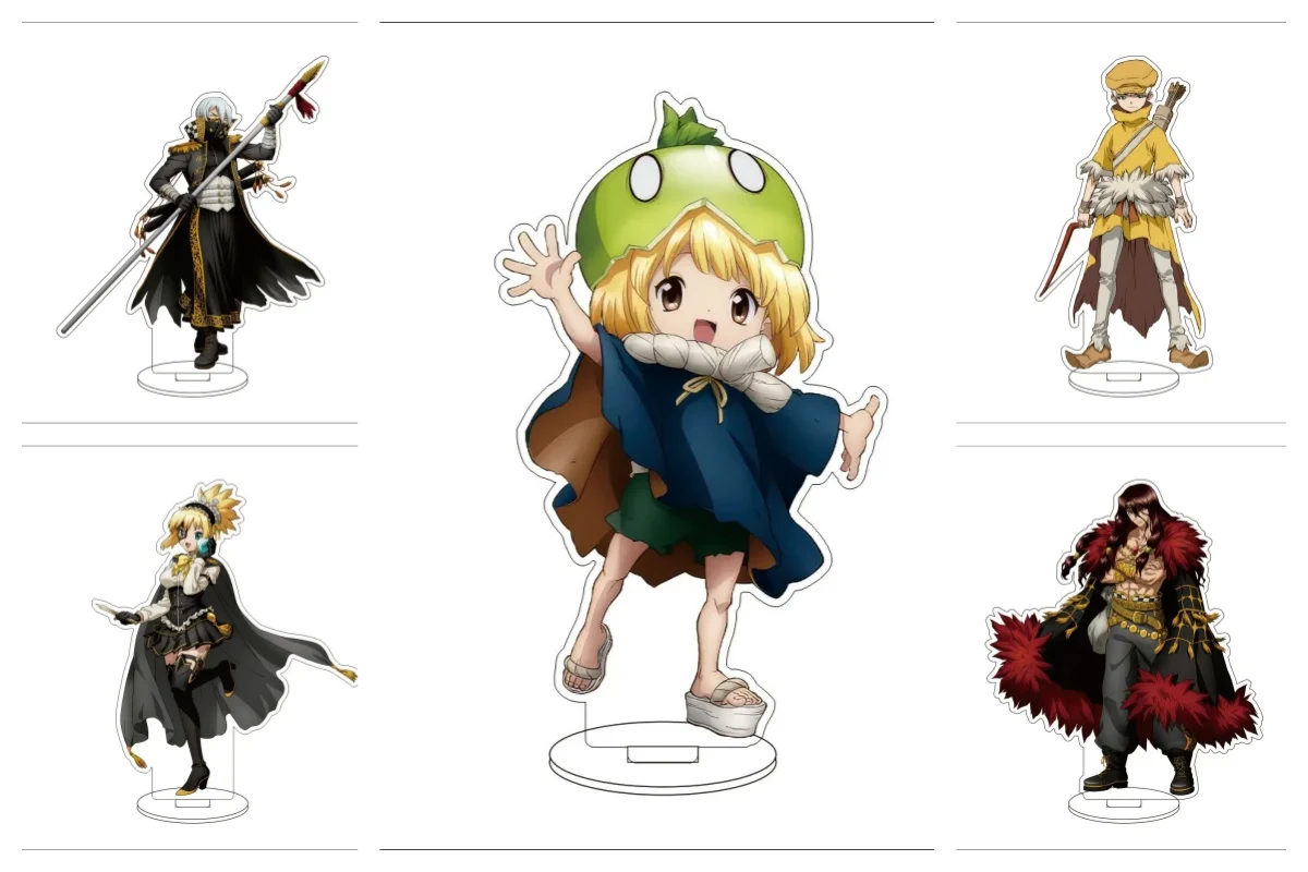 

Anime Dr.STONE Cosplay15CM Acrylic Stand Ornaments Ruri Chrome Amber Ishigami Senkuu Ogawa Yuzuriha Figure Stand Christmas Gift