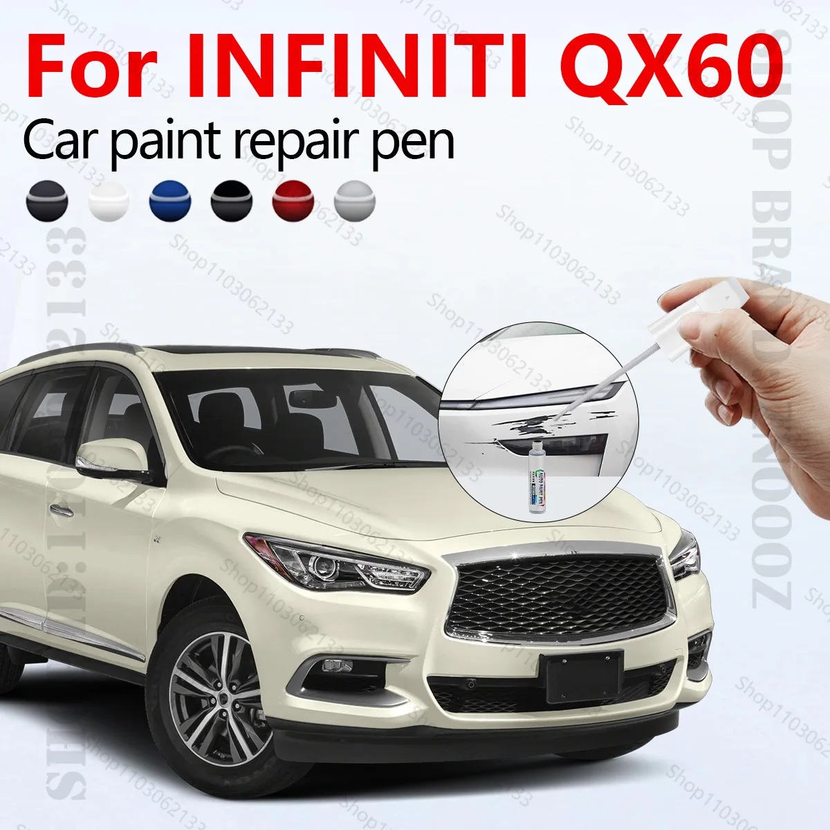 Ручка для ремонта автомобильной краски для 2013-2025 INFINITI QX60, аксессуары для ремонта царапин, синий RCJ, белый, QAB, черный GAT, коричневый CAS