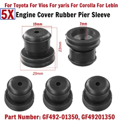 Cubierta de motor de 5 piezas, funda de goma para muelle, antidesgaste, para Toyota, Vios, Corolla, Lebin, Yaris, GF492-01350, GF49201350