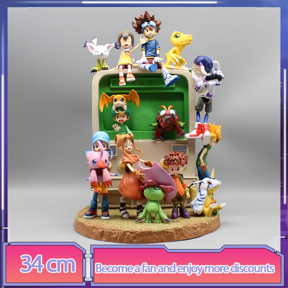 

34cm Digimon Adventure Anime Figure Family Portraits Figures Pvc Statue Model Doll Collection Room Decoration Toys Birthday Gift