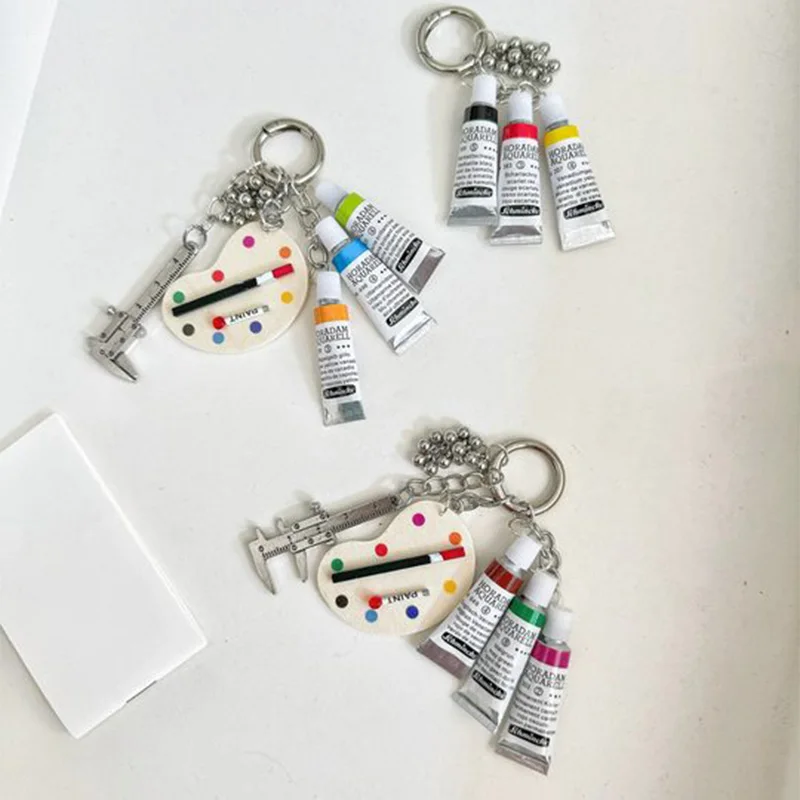 Creative Painting Tool Palette Keychain Bag Pendant Diy Art Brush Design Keychain Pendant Trendy Bag Pendant Girl Gift