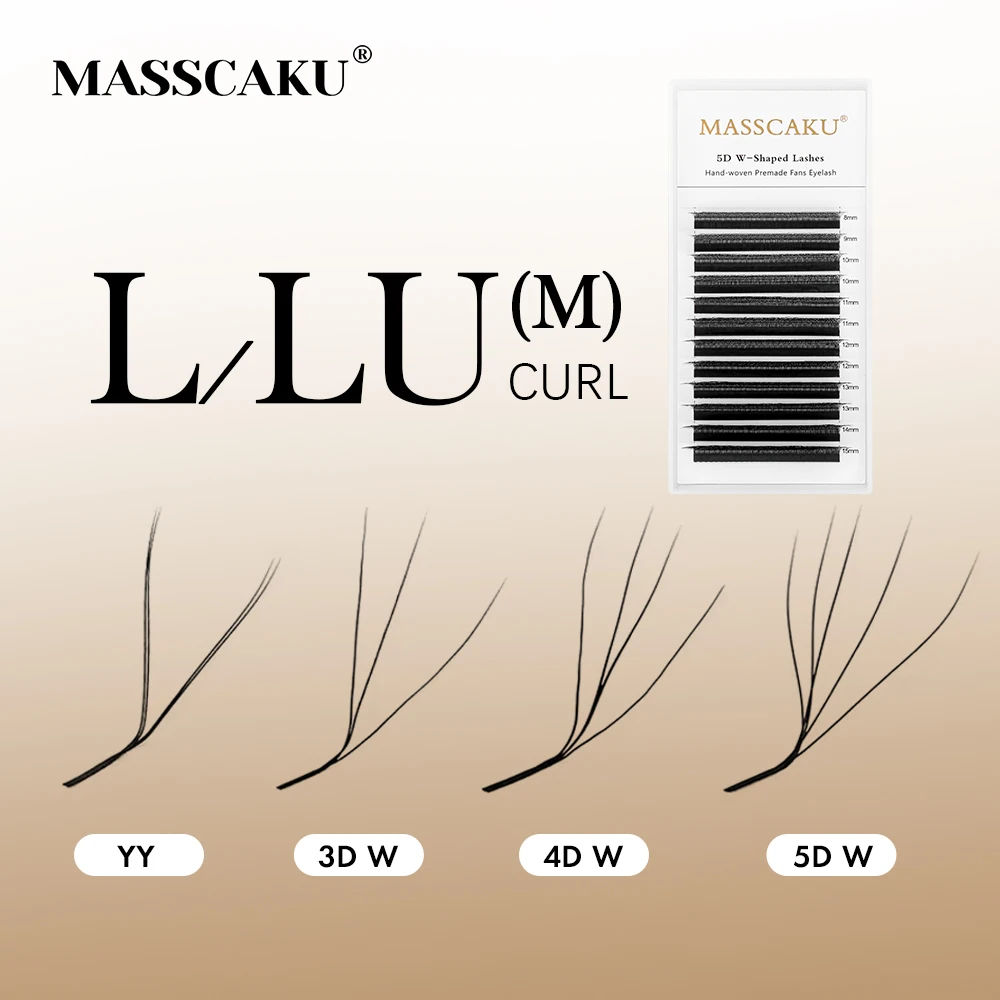 MASSCAKU M/L Curl YY W en forme 3D-6D Extensions de cils moelleux trèfle grappe Volume cils matériel léger Pro Salon cils outils MASSCAKU M/L Curl YY W en forme 3D-6D Extensions de cils moelleux trèfle grappe Volume cils matériel léger Pro Salon cils outils