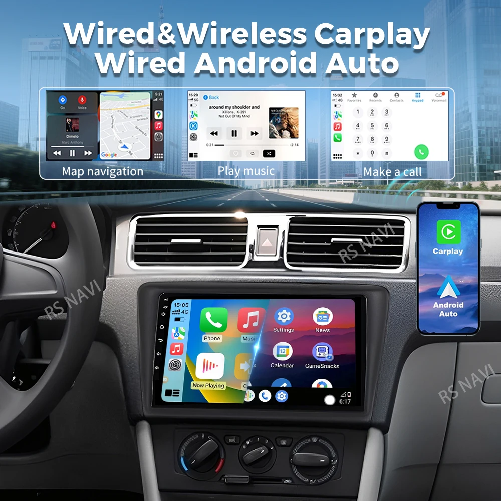 Android 15 For Skoda Rapid Seat Toledo 2013 - 2017 2K Car Radio Multimedia Video Player GPS AI Voice CarPlay Navigation Stereo