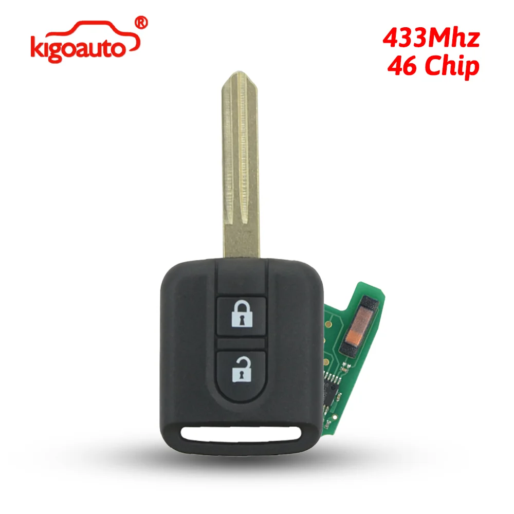 

kigoauto Remote Car key 2 Button 433Mhz 5WK4876/818 ID46/PCF7946 Chip For Nissan Elgrand X-TRAIL Qashqai Navara Micra Note NV200