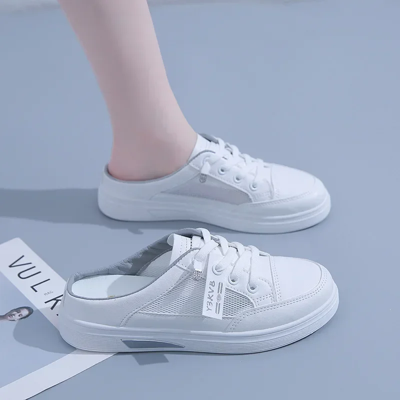 Bao Head Half Slipper Woman 2024 Spring Summer Autumn Mesh Shoes Sneakers for Women Fashion Causal Zapatos De Mujer Shoes