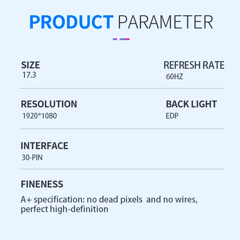 Imagem -02 - Polegada Ips Tela do Laptop Lcd Lp173wf4-spf1 Lp173wf4-spf2 Lp173wf4-spf3 Lp173wf4-spf4 Lp173wf4-spf5 Lp173wf4-spf6 Lp173wf4-spf7 Display 1920x1080 30pin 17.3