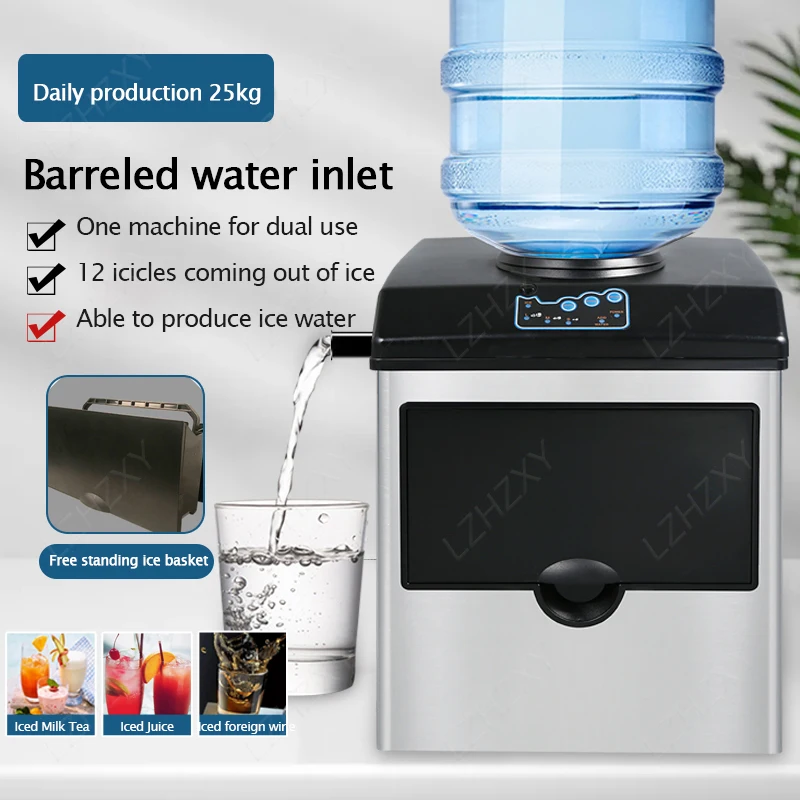 Kommerzielle Eismaschine 25kg Desktop multifunktion ale Eimer Wasser automatische Eismaschine kugelförmige runde Eis Haushalts gerät