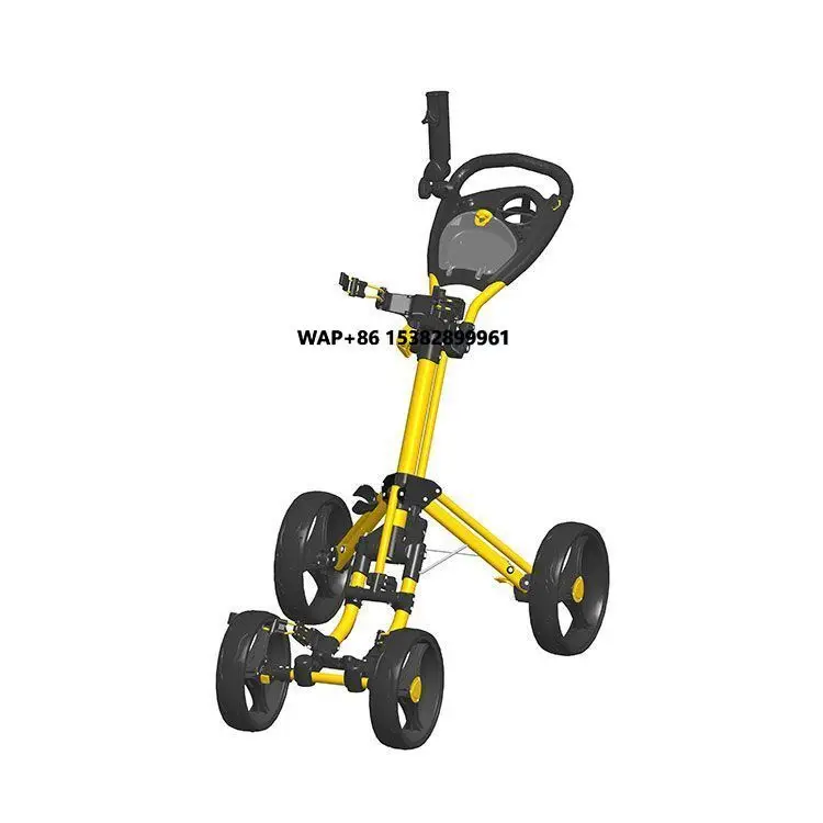 

Customized Logo Four-wheel Aluminum Alloy Golf Trolley Foldable Accessories for Chartered Golf Course