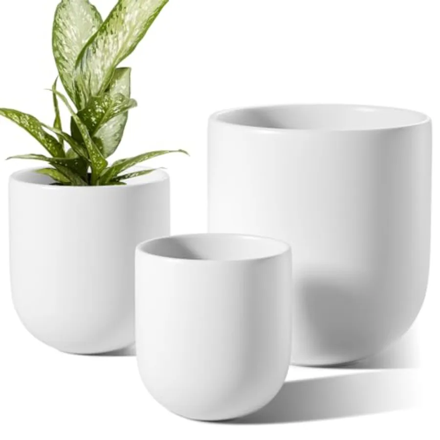

Набор керамических горшков для растений 6+8+10 дюймов, для дома, офиса, комнаты, патио, с дренажным отверстием и заглушкой