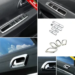 For Peugeot 3008 Accessories ABS Chrome Mirror Car door handle Armrest window lift switch button Cover Trim Suitable 2009-2015