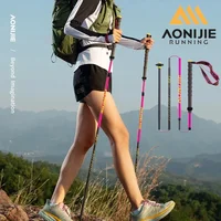 2 uds AONIJIE E4214 110cm 120cm senderismo fibra de carbono postes de fondo plegable bastón de Trekking bastón ligero