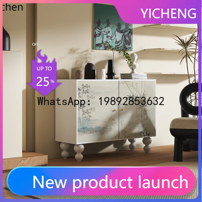 

H2 retro solid wood porch cabinet integrated sofa side cabinet simple wind corridor end decorative cabinet