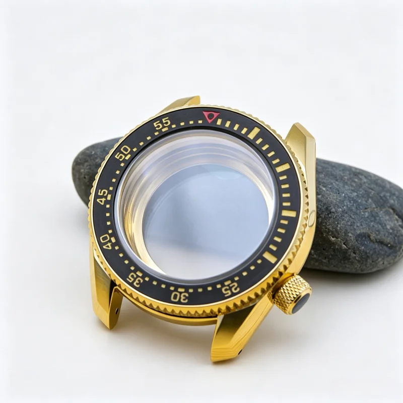 Golden SPB185 SPB187 Diving Watch Mod Case With Sapphire Crystal Glass Fit NH35 NH36 7S26 Movement Watch Housing Mod Parts