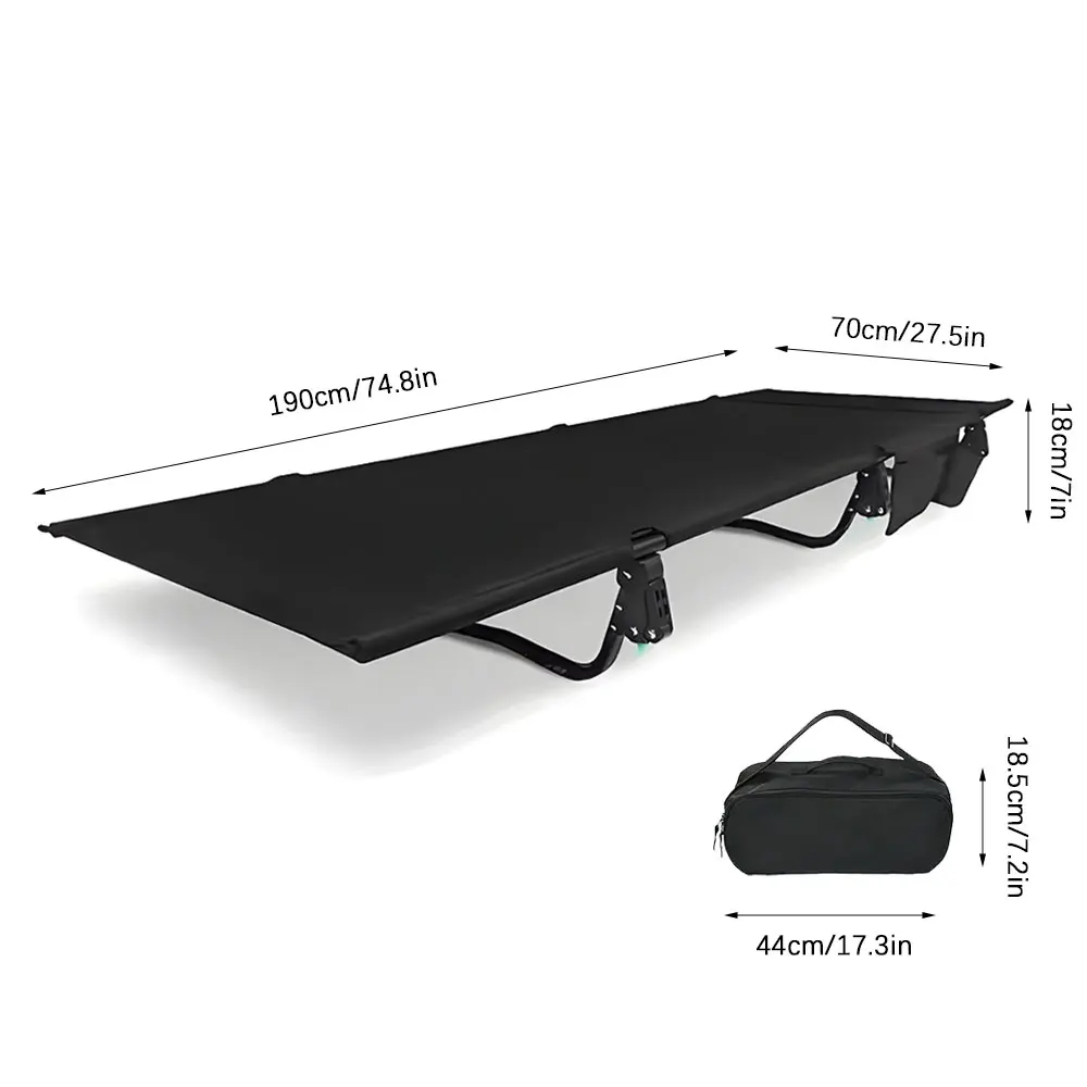 Factory Heavy-Duty Outdoor Portable Folding Bed for Adults Lightweight Single Aluminium Camping Beds