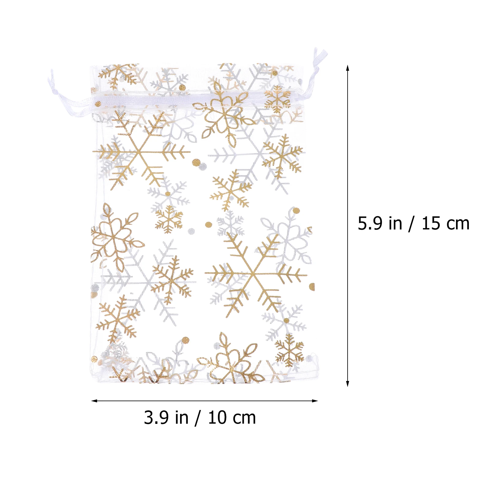 

100pcs Snowflake Gift Bags Christmas Candy Storage Fabric Pouches Wedding Party Favor Drawstring Jewelry Organizer Lightweight