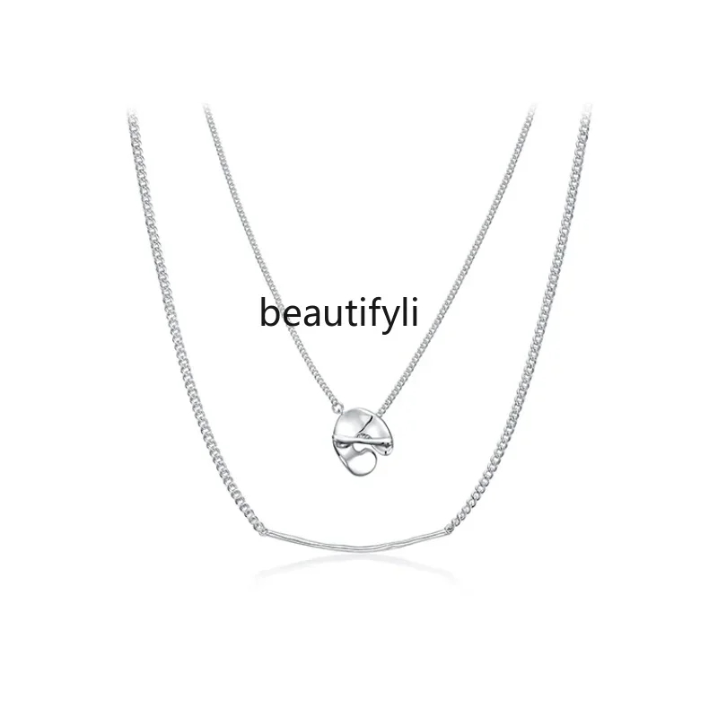 

zq Special-Interest Design Double Layer Twin Necklace Female Temperament High Sense Clavicle Chain Neck Chain Tide