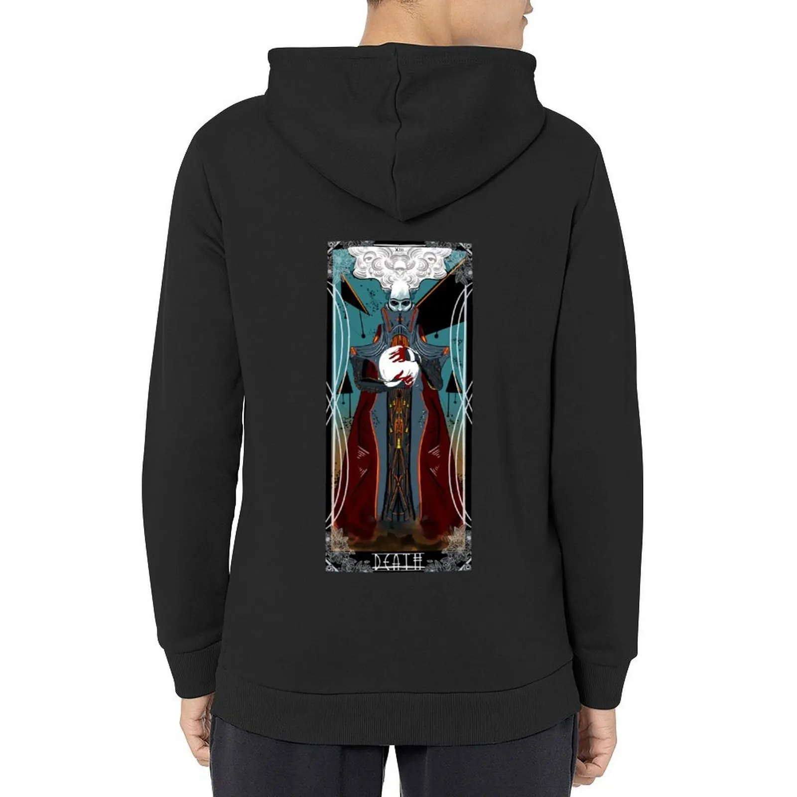 

Death Destiny Tarot With Border Hoodie autumn jacket men men's clothing autumn clothes aesthetic clothing hoodie graphic