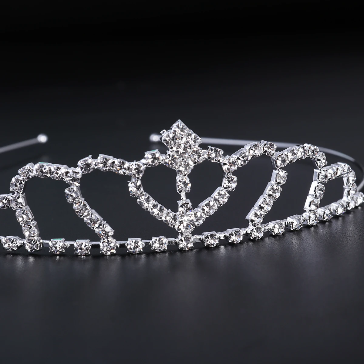 

2pcs 14X14X4Cm Elegant Rhinestone Tiara Crown Bridal Wedding Prom Party Hair Decoration Glitter Crown Tiara Headband For Women