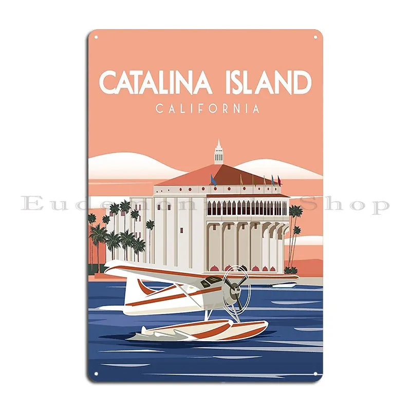 Catalina Island California Vintage Travel Poster Metal Plaque Poster Customized Mural Design Wall Cave Retro Tin Sign Poster