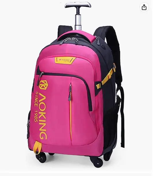 Imagem -02 - Aoking-mochila de Rodas para Homens e Mulheres Compartimento de Laptop Resistente à Água Bolsa Trolley Carregue Bolsas de Bagagem 20 22 Marca