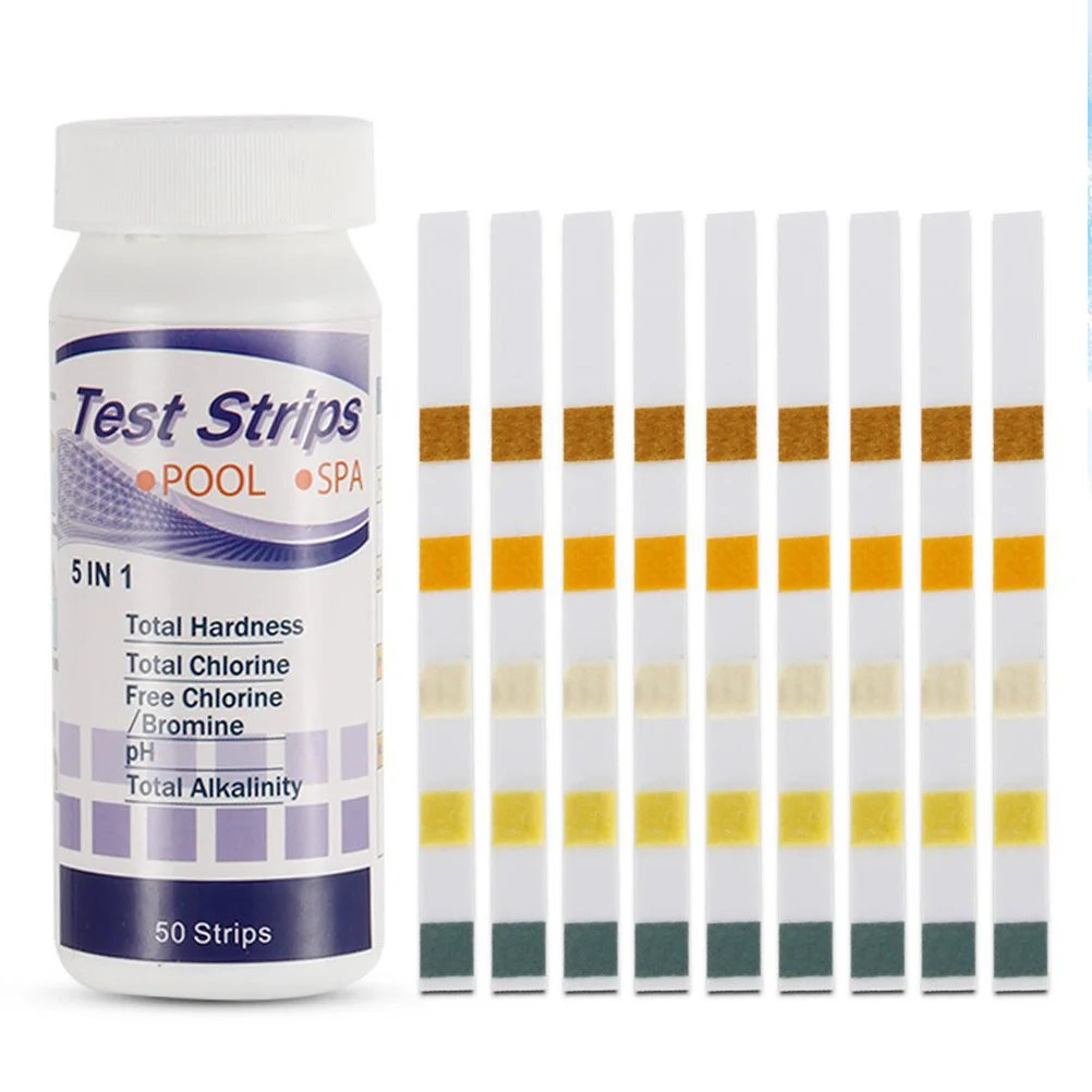 

1Pcs Pool Test Stripes 5-in-1 Professional PH Testing Stripes Swimming Water Quality Test Strips High Precision Durable