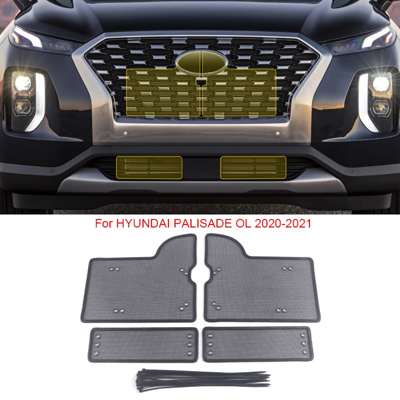 Car Insect-proof Air Inlet Protection Cover Airin Insert Net Vent Racing Grill Filter For Hyundai Palisade OL LX2 2020-2025