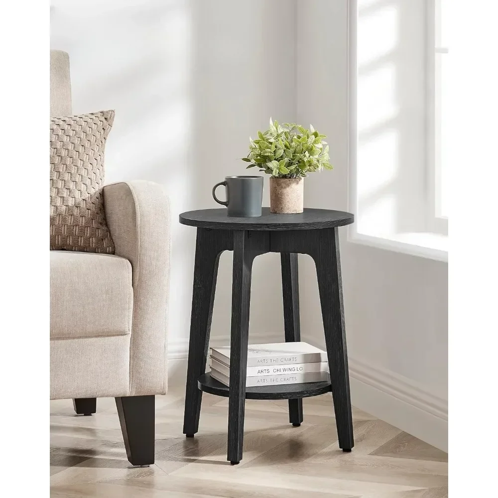 

Small round table, bedside table for small spaces, modern style, black, side table 15.8x15.8x19.7 inches