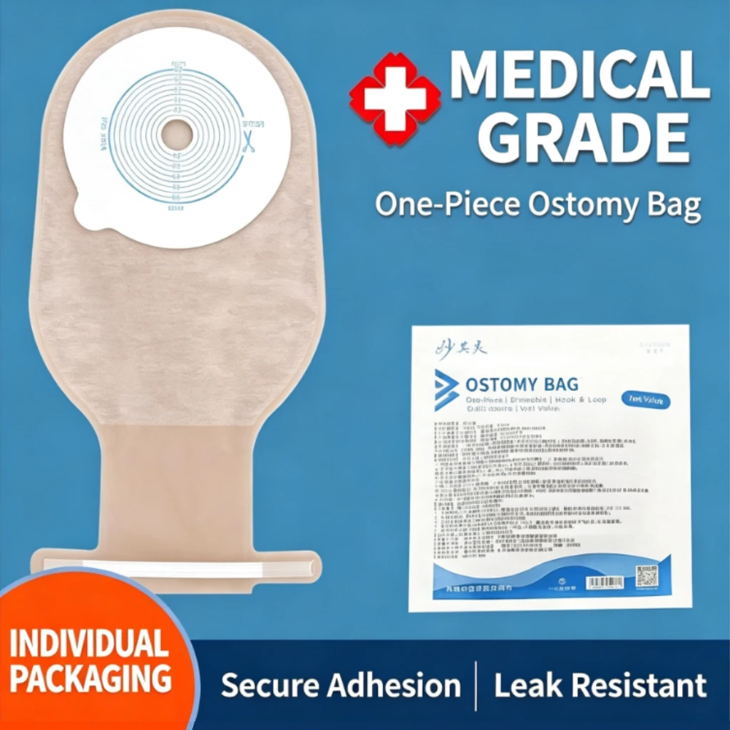 Disposable Colostomy Bag Vent Valve Hook & Loop Closure Ostomy Pouch Colorectal Postoperative Stoma Enterostomy Stool Supplies