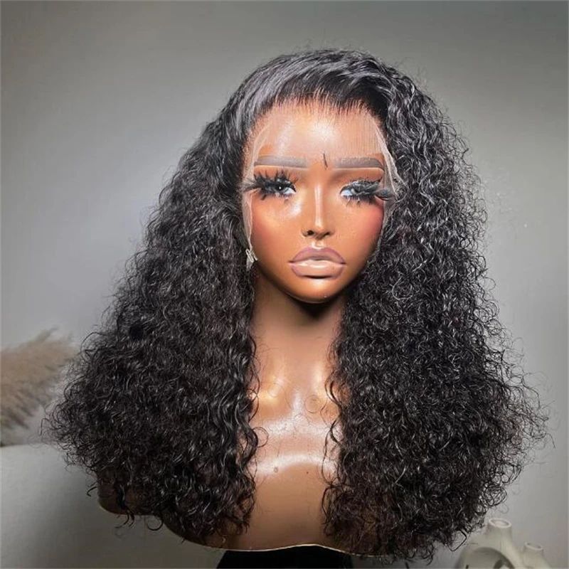 

Middle Part 26inch 180Density Soft Glueless Kinky Curly Long Deep Lace Front Wigs For Balck Women Babyhair PrePlucked Daily Wear