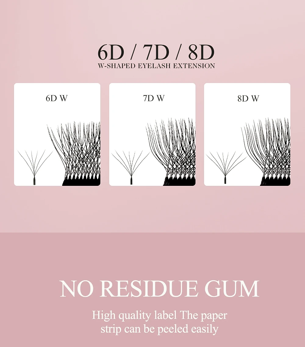 SAKURAHANA Automatische Blüte W-förmige Blüte 6D 7D 8D Vorgefertigte Fächer C/D/L/LU Curl Mink Individuelle Wimpern – Detail 4