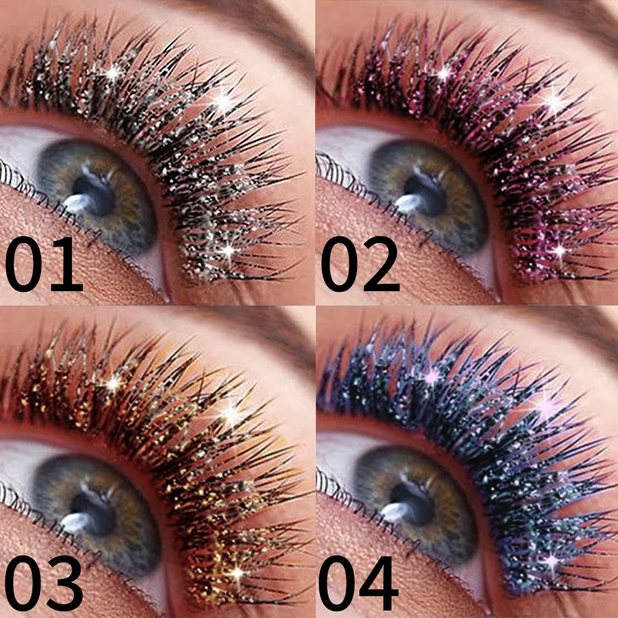 Mascara diamant brillant, résistant à l'eau, à séchage rapide, durable, épais, scintillant, maquillage pour les yeux, cosmétiques, 1 pièce