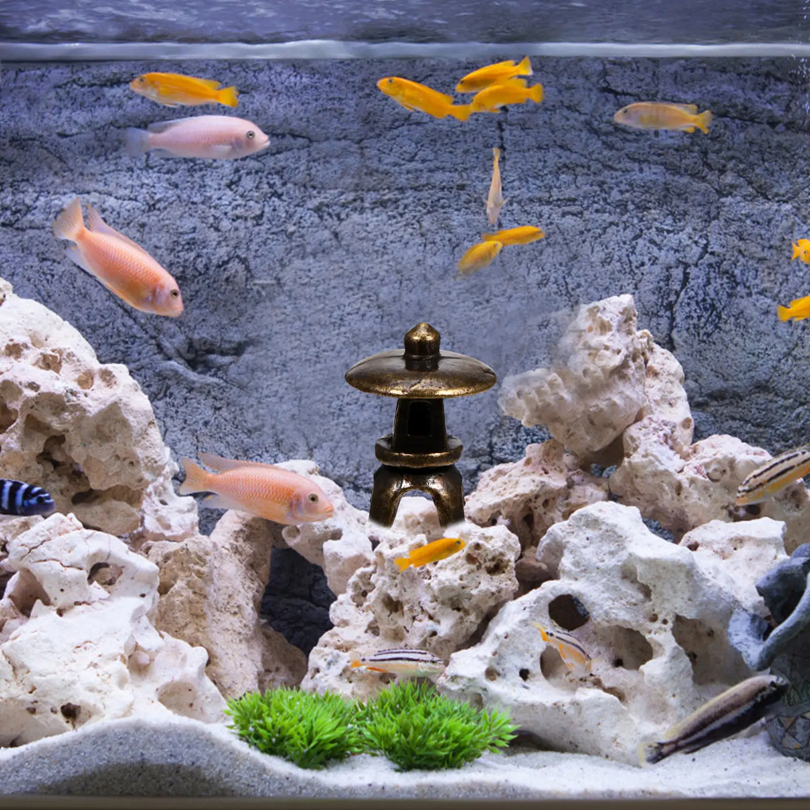 ミニチュア日本塔ランタン像庭園装飾禅装飾銅合金マイクロ風景パ - Bonsai Garden With Sand のレビューと価格