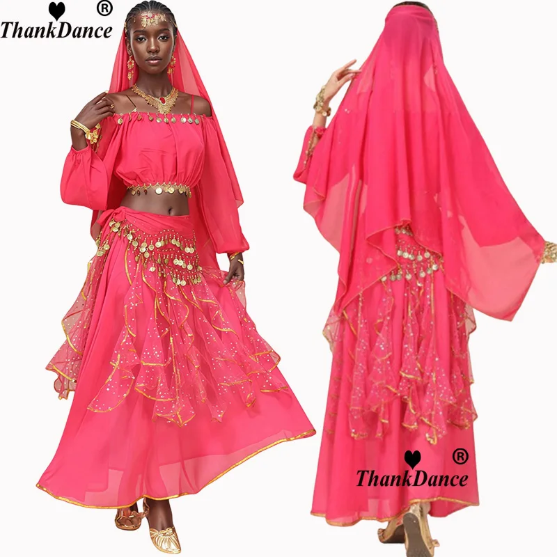 Belly Dance Costumes Women Bollywood Indian Egyptian Belly Dance Dance For Adult For Women 4pcs Oriental Dance Costumes Clothing